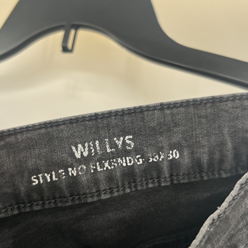 Mugsy Jeans Mens 38x33 Black Gray Willys FLX3NDG Stretch Flex Denim Pants - Picture 3 of 13